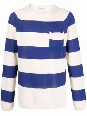 Laneus stripe-print jumper - Blue