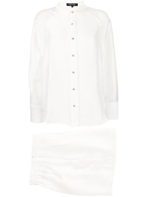 tout a coup pyjama-style short shirt set - White