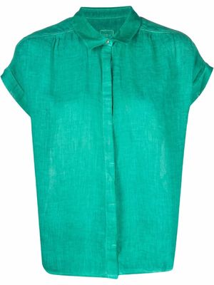 120% Lino short-sleeve linen shirt - Green