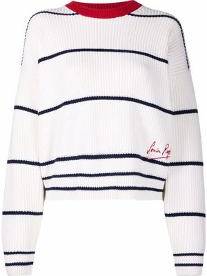 SONIA RYKIEL striped crew-neck knitted jumper - Neutrals