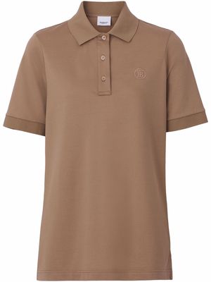 Burberry monogram-embroidered polo shirt - Neutrals