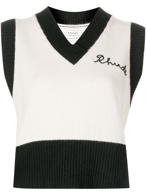 Rhude script logo sweater vest - Black