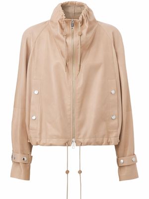 Burberry cropped leather jacket - Neutrals