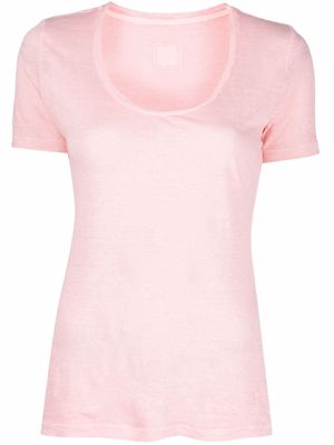 120% Lino short-sleeve linen T-shirt - Pink