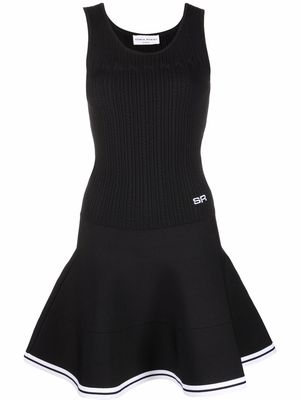 SONIA RYKIEL logo-embroidered knitted dress - Black