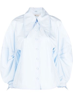 Tory Burch cotton poplin bow blouse - Blue