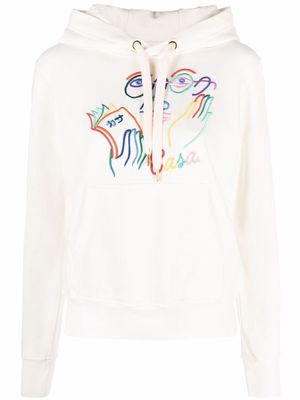 Casablanca embroidered-motif hoodie - Neutrals