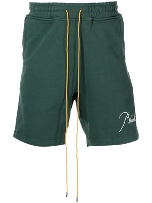 Rhude logo-embroidered track shorts - Green