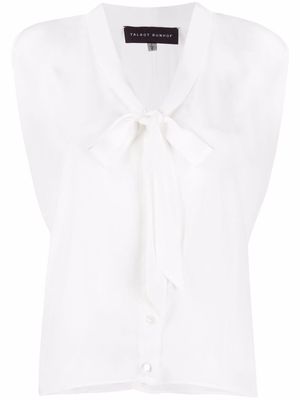 Talbot Runhof tie-fastening silk blouse - White