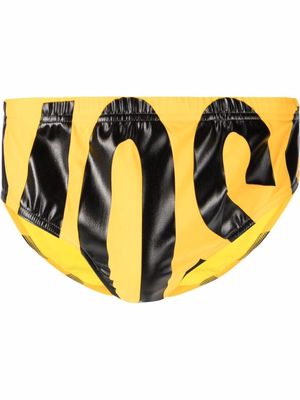 Moschino logo-print swimming briefs - Yellow