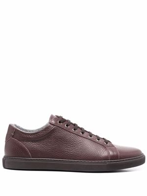 Corneliani lace-up leather sneakers - Red