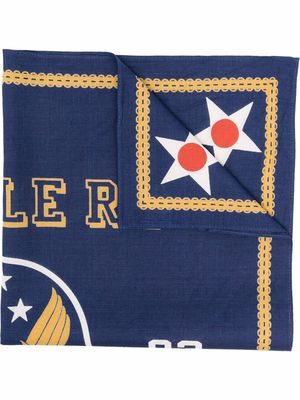 Ralph Lauren RRL logo print cotton scarf - Blue