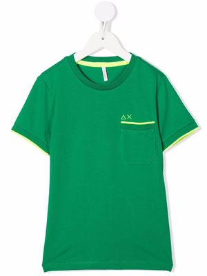 Sun 68 contrast-trim pocket T-shirt - Green