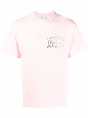 Aries logo-embellished cotton T-shirt - Pink