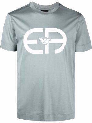 Emporio Armani slim-cut logo-print T-shirt - Grey