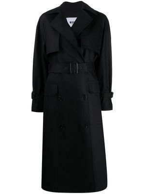 MSGM double-breasted belted trench coat - Black