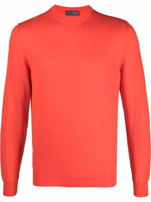 Drumohr fine-knit ribbed-trim jumper - Orange