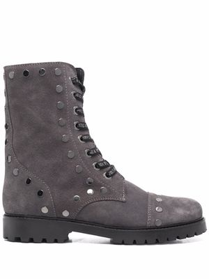 Zadig&Voltaire joe studded suede-leather boots - Grey