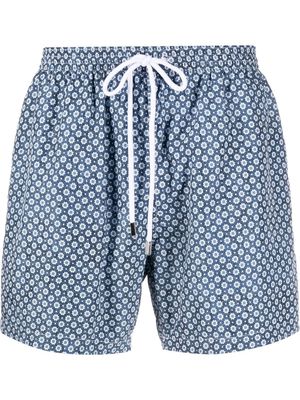 Barba all-over floral-print shorts - Blue