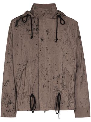 Song For The Mute paint-splatter zip-up hooded jacket - Purple