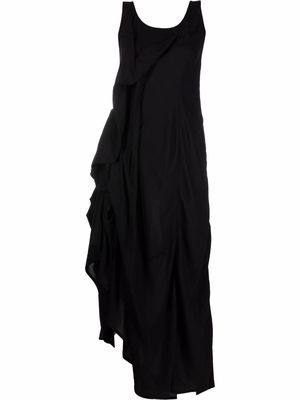 Yohji Yamamoto ruffle-trim detail dress - Black