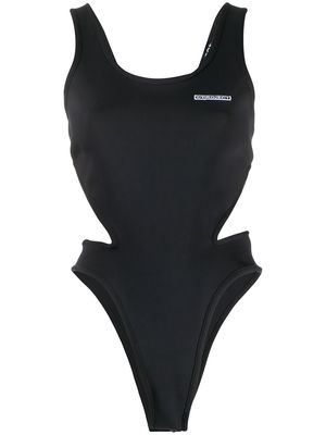 Y/Project logo cut-detail swimsuit - Black