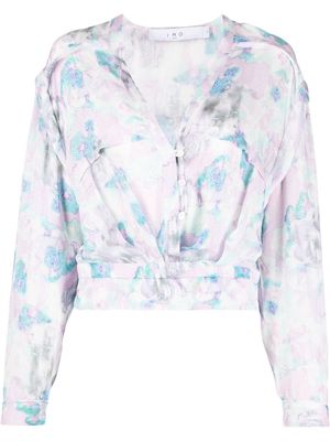 IRO floral-print V-neck blouse - Pink