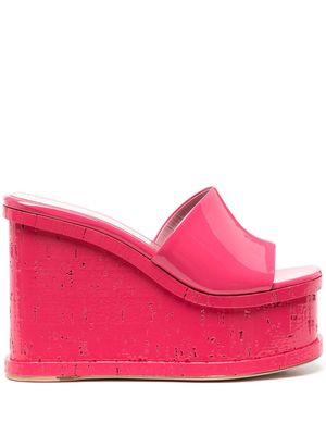 HAUS OF HONEY Lacquer Doll 115mm platform sandals - Pink