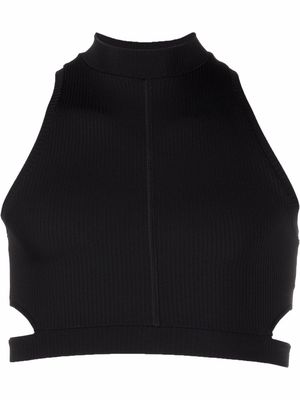 A BETTER MISTAKE Blade cut-out cropped tank top - Black