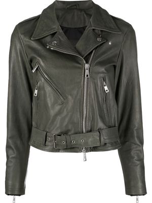 Giorgio Brato cropped leather jacket - Green