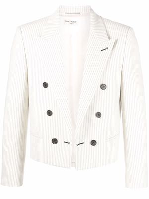 Saint Laurent double-breasted button blazer - White