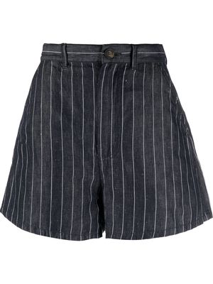 Emporio Armani striped high-waisted shorts - Blue