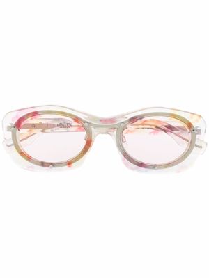 MCQ transparent round-frame sunglasses - 002 CRYSTAL CRYSTAL PINK