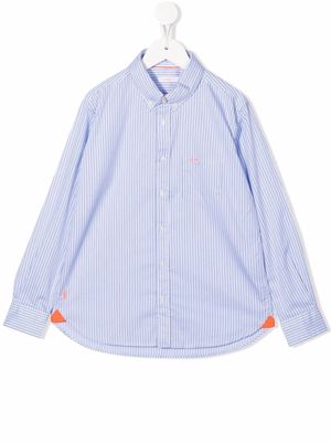 Sun 68 striped button-up shirt - Blue