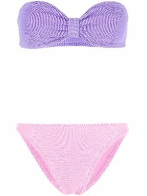 Hunza G bandeau knit high-waisted bikini - Purple