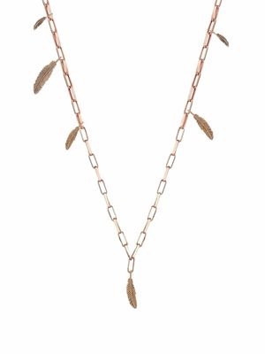 Kismet By Milka 14kt rose gold feather thick chain necklace - Pink