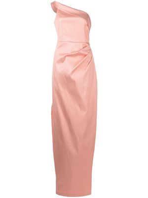 Aidan Mattox one-shoulder jacquard dress - Pink