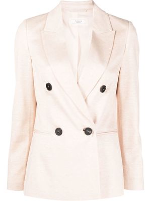 Peserico logo-plaque double-breasted blazer - Neutrals