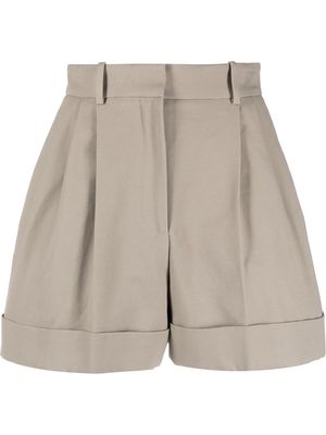 Alexander McQueen concealed-front fastening shorts - Neutrals