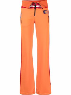Diesel folded-waist side stripe track pants - Orange