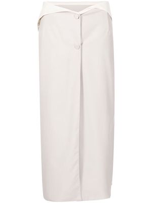Rokh mid-length side slit skirt - Grey