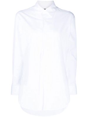 Yohji Yamamoto long-sleeve pinch-pleat shirt - White