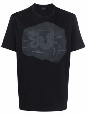 Brioni graphic-print cotton T-shirt - Black