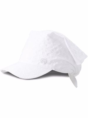 Maison Michel Dyna tweed bandana visor - White
