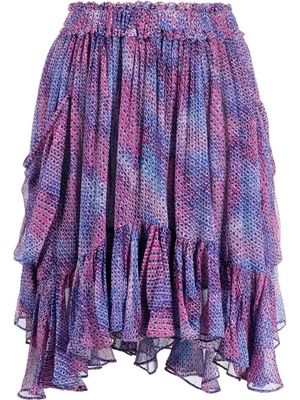 Isabel Marant abstract print silk skirt - Purple
