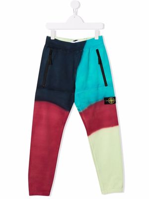 Stone Island Junior colour-block cotton track trousers - Multicolour
