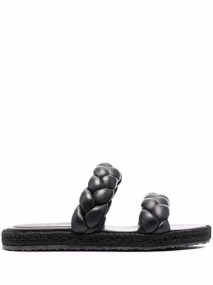 Gianvito Rossi braided-strap leather sandals - Black