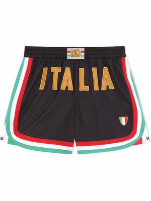 Dolce & Gabbana Kids Italia embroidered shorts - Black