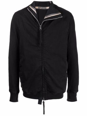 Boris Bidjan Saberi Hybrid asymmetric zipped sweatshirt - Black