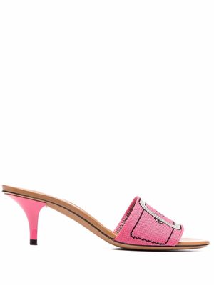 Marni buckle-print mules - Pink